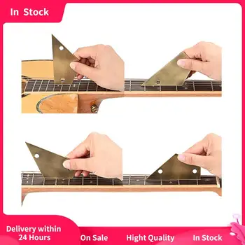 Guitar Neck Fingerboard Измерване на владетеля Инструмент за изравняване на прагчета Китара Бас Фолк Настройка Владетел Неръждаема стомана Luthier Аксесоари за инструменти
