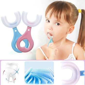 HEALLOR Star U-образна четка за зъби Грижа за устната кухина Детска четка за зъби Почистване на устната кухина Мек силикон 360° Почистване Продукти за красота за здраве