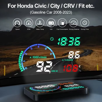 Hud проектор за предно стъкло Obd2 Heads Up дисплей кола притурка цифров скоростомер температура на маслото RPM метър за Honda CRV 2008-2023