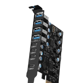 ioio 8 порта PCIE Usb3.2 разширителна карта 20G PCI-E към USB Type-C адаптер USBx4 TypeCx4