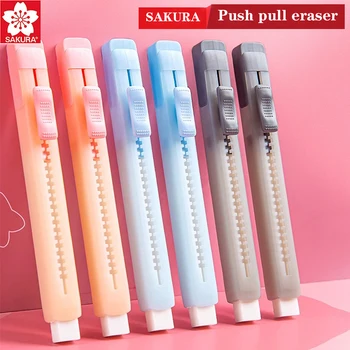 Japan Sakura Push-pull Eraser Learning To Paint with Few Scraps and No Traces, Replaceable Core, High Appearance Stationery