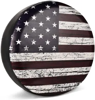 Jayke Joy Резервна гума капак, капак на колелата с американски флаг на САЩ PVC кожа водоустойчив прахоустойчив универсален годни за ремарке