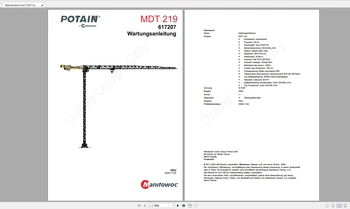 Manitowoc Potain Tower Cranes Всички модели Актуализирано 01.2021 Ръководства DE PDF DVD