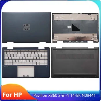 MEIARROW New/org За HP Pavilion X360 2-в-1 14-EK N09441 LCD заден капак / Palmrest горен капак / Долен калъф, синьо черно