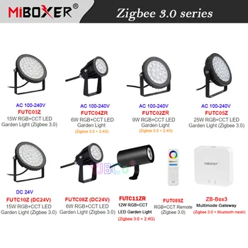 Miboxer 6W 9W 15W 25W RGBCCT LED градинска светлина Zigbee 3.0 Водоустойчив IP66 Интелигентна външна лампа за косене на трева Глас/App Control AC110V-220V
