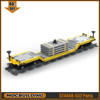 MOC City Train Center Drop Train Car Model Building Blocks Technology Bricks DIY Assembly Vehicle Transportation Toys Коледни подаръци