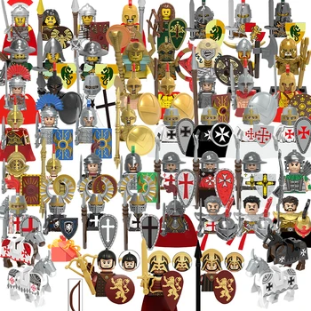 Moc Средновековна война Спартански воин Рицарски щит Римска Атлантида Дракон Стрелец Фигура Блокове Играчки Момчета Момичета Подарък 2023 Juguetes