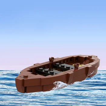MOC средновековни мини лодки пиратски строителни блокове военни викингски фигури лодка платноходка боен кораб тухли играчка сцена съвпадение части