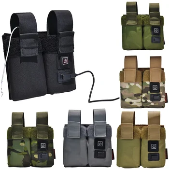 Molle Tactical M4 Double Magazine Pouch Warmer Function Charging Mag Bag Rifle Hunting Accessories