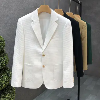New Arrival Fashion England Style Autumn Ans Spring Men's Suit Jacket Male High Quality 2023 New Plus Size Blazers Coat D15