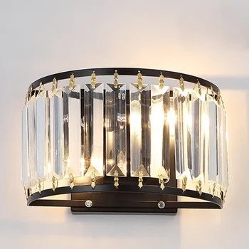 Nordic Modern Wall Lamp Creative Crystal Light Bedroom Living Room Mirror Lights Staircase Home Art Decoration Осветителни тела