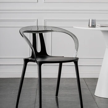 Nordic Акрилни прозрачни столове за хранене Ергономична кухня Ресторант Столове за хранене Балкон Всекидневна Cadeira Мебели за дома