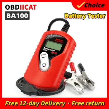 OBDIICAT Проверка на батерията 12v цифров за всички автомобили Анализатор на данни Тестер за батерии BA100 Автомобилен анализатор на батерии Тестер за батерии