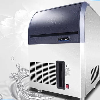 PBOBP Electactic Ice Maker, търговска машина за лед, неръждаема стомана машина за лед Капацитет за съхранение на лед 22 кг, идеален за ресторант
