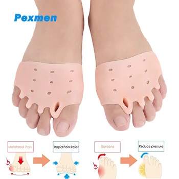 Pexmen 2Pcs топка от възглавници за крака Метатарзални подложки Toe Separator Toe Spacer Подложки за предни крака за Mortons Neuroma Калус и блистери