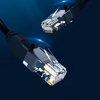 QWQ Ethernet кабел Cat8 40Gbps плосък мрежов кабел Високоскоростен Cat8 U / FTP за лаптоп PC рутер PS 4 5 Lan кабел RJ45