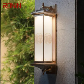 RONIN слънчева външна стенна лампа творчество бронзови свещници светлини LED водоустойчив IP65 за дома Вила Балкон двор