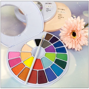 Solid Powder Pigment Multi-color Optional Gouache Watercolor Paint Начинаещите могат да използват акварел Преносима плътна акварелна боя