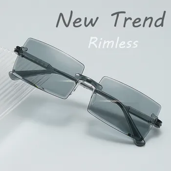 Sqaure рамка ултралеки слънчеви очила Унисекс реколта бонбони цвят без рамки слънчеви очила ултравиолетови очила очила за мъже жени