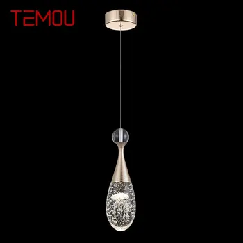 TEMOU модерна висулка лампа оригиналност ръчно изработени медузи кристал LED полилей осветление за спалня трапезария