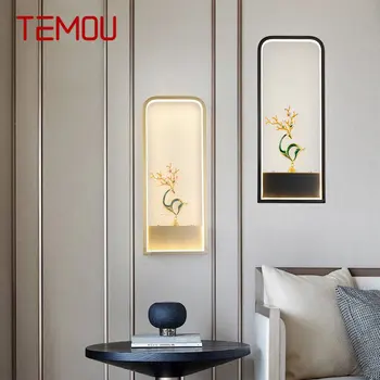 TEMOU съвременна стенна лампа LED реколта месинг творчески елен sconce светлина за дома хол спалня декор