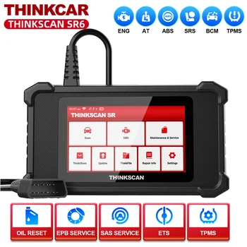 THINKSCAN SR6 Auto Obd2 скенер 6 системи ABS / SRS / ECM / TCM 5 Поддръжка нулира Доживотна безплатна актуализация Инструменти за диагностика на автомобили