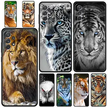 Tiger Lion Leopard Калъф за телефон за Samsung Galaxy A51 A71 A21S A12 A11 A31 A52 A41 A32 A01 A23 A33 A53 A73 A03S A13 5G мека корица