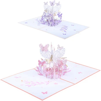 Up картичка за поздрав с дизайн на пеперуда,ръчно изработени 3D картички за пеперуди Ден на майката