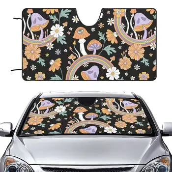  Автомобилни сенници с цветя от гъби Снимки,Забавни проектирани предни стъкла и сенници,Подарък за декорация на екрана на автомобила