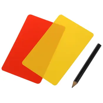 Бокс за футболен мач съдия червени и жълти картони