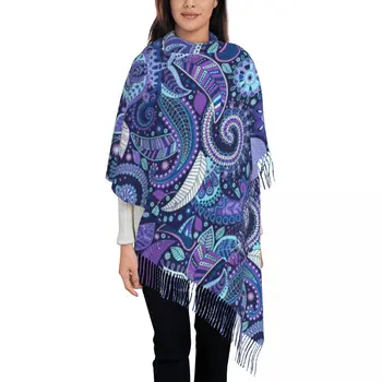 Бохемия шал за жени топло зимно кашмир шал обвивка Boho голям шал шал ежедневно облекло
