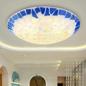 Бохемски таванни светлини Средиземноморски декор Витражи Осветление за осветление на хол Осветителни тела за кухня Лампа за спалня