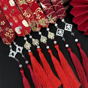 Бродерия китайски стил коса лента кон лице пола украшение дракон лък панделка шапки ресни коса въже древни шапки