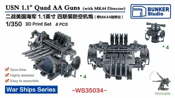 БУНКЕР WS35034 USN 1.1'' Quad AA оръдия (w / Mk44 директор)