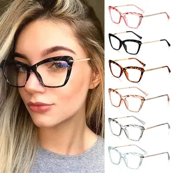 Бъдете оборудвани с миопия очила Котешки очила рамка квадратни очила рамка фасетирани кристални очила Дамски очила