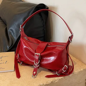  Висококачествени дамски чанти Есен Нова мода Простота Висок капацитет Advanced Sense чанта за рамо Solid Versatile Handbag