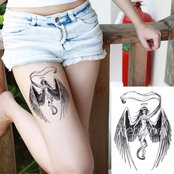 Водоустойчив временен стикер за татуировка Ангел крила момиче възнесение боди арт флаш Tatoo фалшиви тато стикери за момиче мъже жени