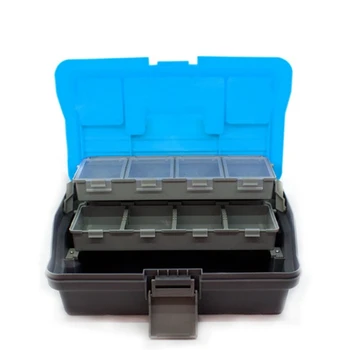 Водоустойчива 3-степенна кутия за риболовни принадлежности Кутия за съхранение Преносими риболовни принадлежности Силна устойчива на корозия кутия за съхранение За многократна употреба Издръжлива