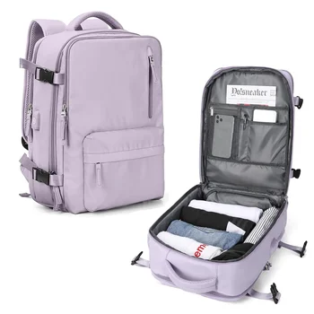 Дамска пътническа раница чанта голям капацитет многофункционален куфар USB зареждане училищни чанти жена багаж леки чанти