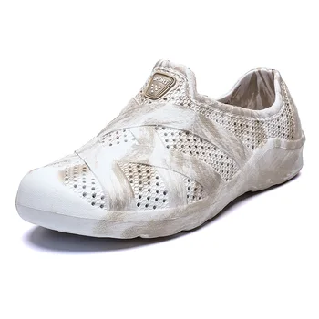 Дишащи летни обувки Мъжки сандали Приплъзване на мързеливи обувки 2021 Бързо сухо Мъжка мода Дишаща Ева Сандалас Удобна