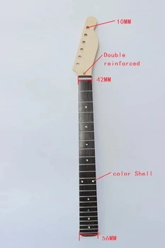 Електрическа китара главата врата 22 Frets недовършени DIY Maple Telecaster Подмяна на китарна глава Врат с Rosewood Fingerboard