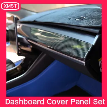 За Tesla Модел 3 Модел Y Облицовка на вратата Вътре ABS Cover Декорация Dashboard Cover Panel Set