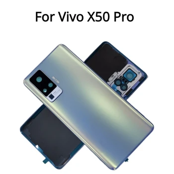 За Vivo X50 Pro обратно капак на батерията Заден корпус врата стъклен калъф за VIVO X50 Pro 5G капак на батерията с подмяна на обектива на камерата