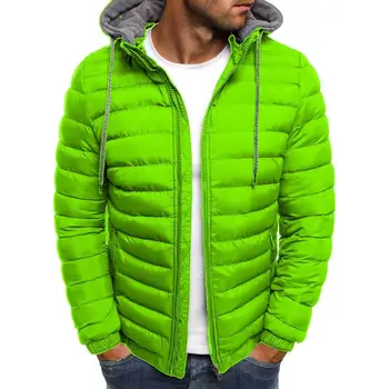 Зимно палто Premium мъжки ветроупорен качулка зимно яке подплатени топло стилен открит палто с шнур затваряне мек
