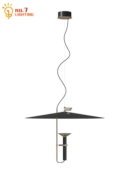 италиански дизайн минималистичен модерен летяща чиния висулка светлини LED черно/бяло изкуство декоративни висящи лампа кухня бар ресторант