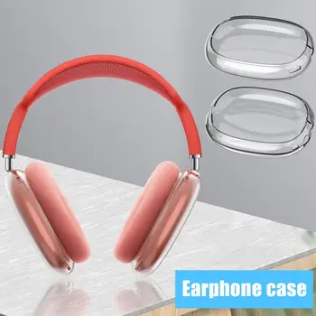  Калъф за слушалки против пръстови отпечатъци Защитен калъф за слушалки 360 градуса прозрачен защитен калъф за Airpods Max Anti-yellowing