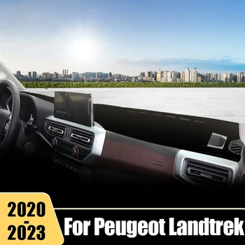  Капак на таблото на автомобила Избягвайте леки постелки за Peugeot Landtrek 2020 2021 2022 2023 Слънце сянка килим анти-UV нехлъзгащ случай аксесоари