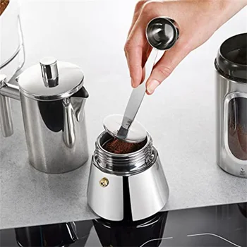 Кафе лъжичка преносима стойка от неръждаема стомана 2 в 1 кафе на прах измерване лъжички тампер лъжица инструменти