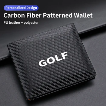  Кожа от въглеродни влакна Rfid държач за карти Джобни мъжки портфейли Чанта за пари за VW Golf Джета Пасат мк4 мк5 мк6 КК Голф 5 7 Тигуан