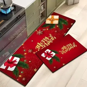 Коледа кухня етаж мат Коледа одеяло изтривалка за многократна употреба весела Коледа кухненски килими баня врата мат за хол
